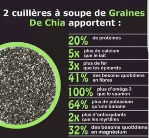 bienfait des graines de chia infographie